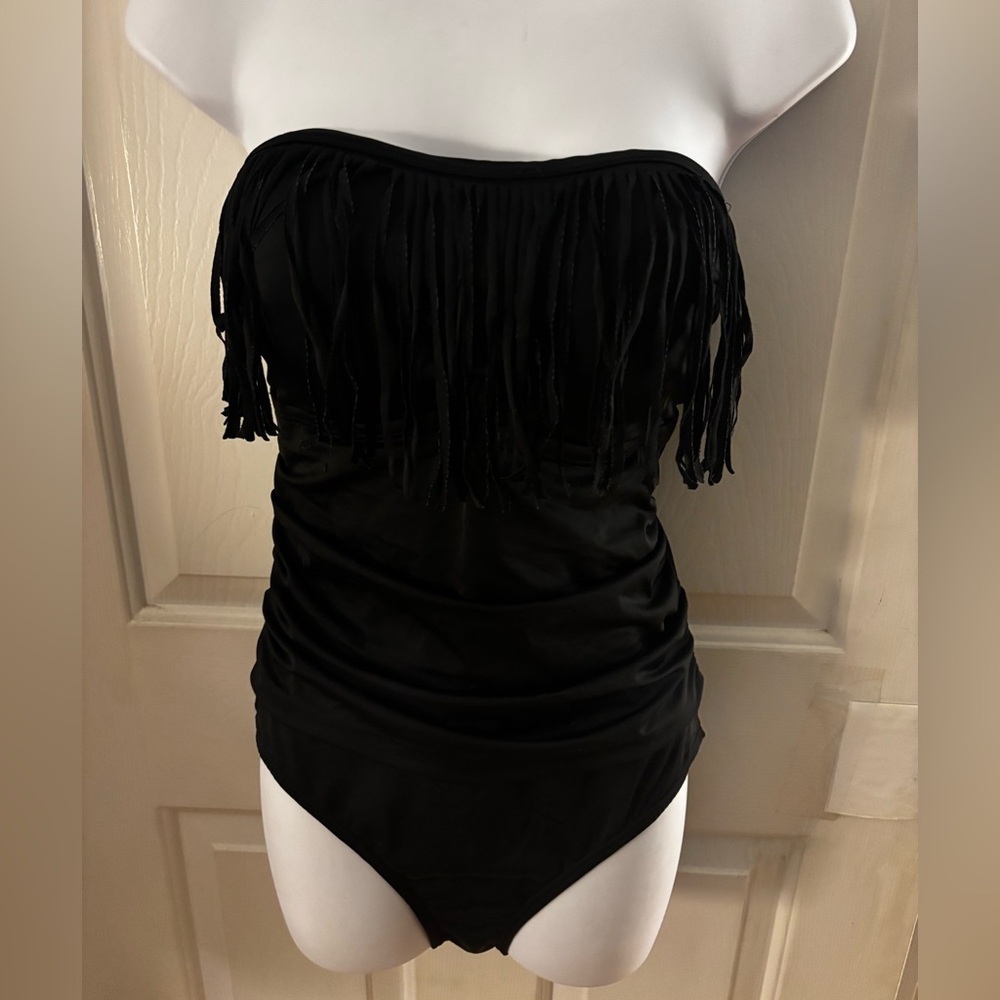 Like-new Swimsuits for all black strapless one piece